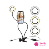 Mini Clip Ring Light with Cell Phone Holder