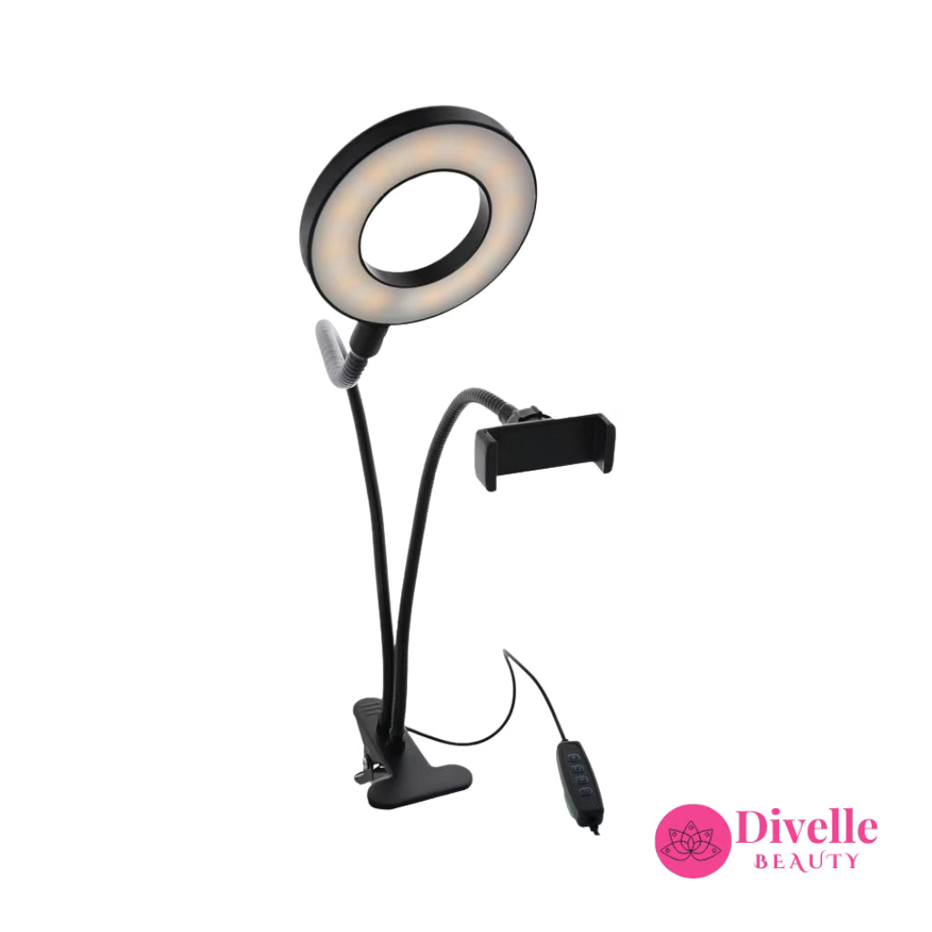 Mini Clip Ring Light with Cell Phone Holder
