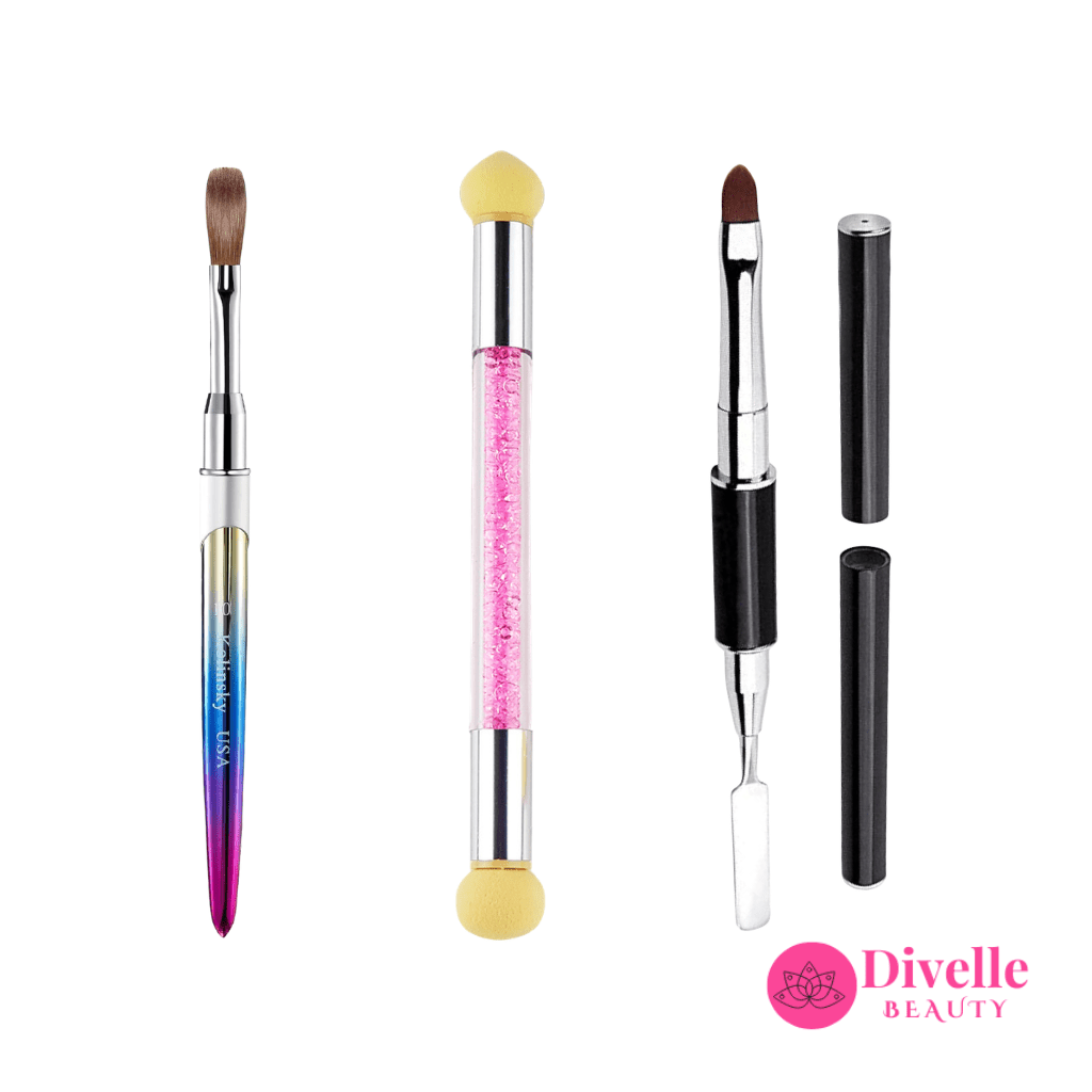 Acrylic, Poly & Ombre Sponge Brush Combo - Divelle Beauty