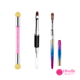 Acrylic, Poly & Ombre Sponge Brush Combo - Divelle Beauty