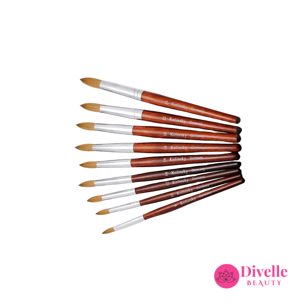 Kolinsky Acrylic Nail Brush for Beginners - Divelle Beauty
